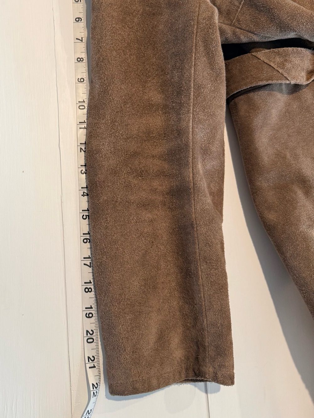 Vintage 70s Suede Penny Lane Coat Shearling Shaggy Boho Coach Style Trench Small - Picture 6 of 9